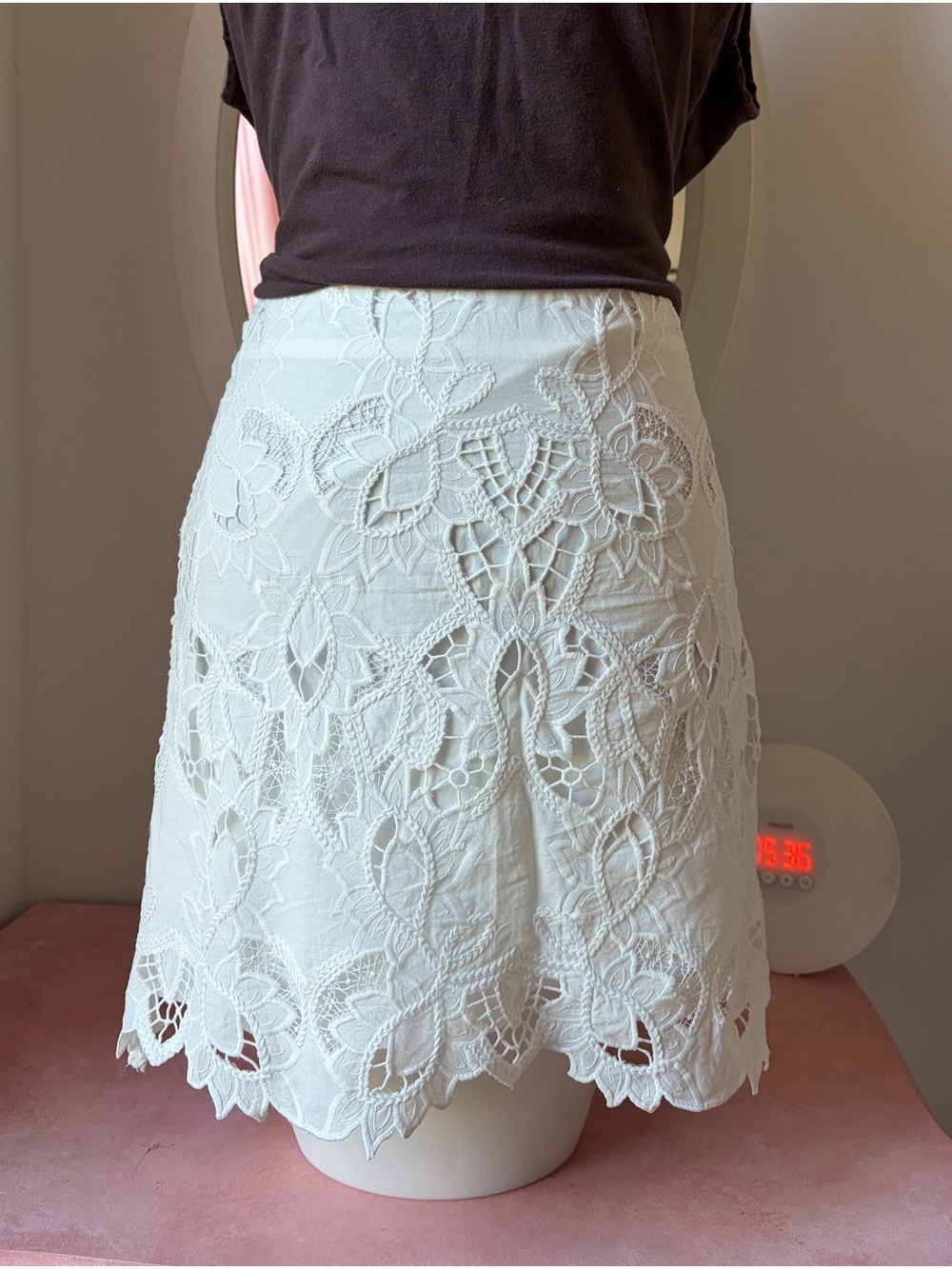 White Crochet Lace Skirt